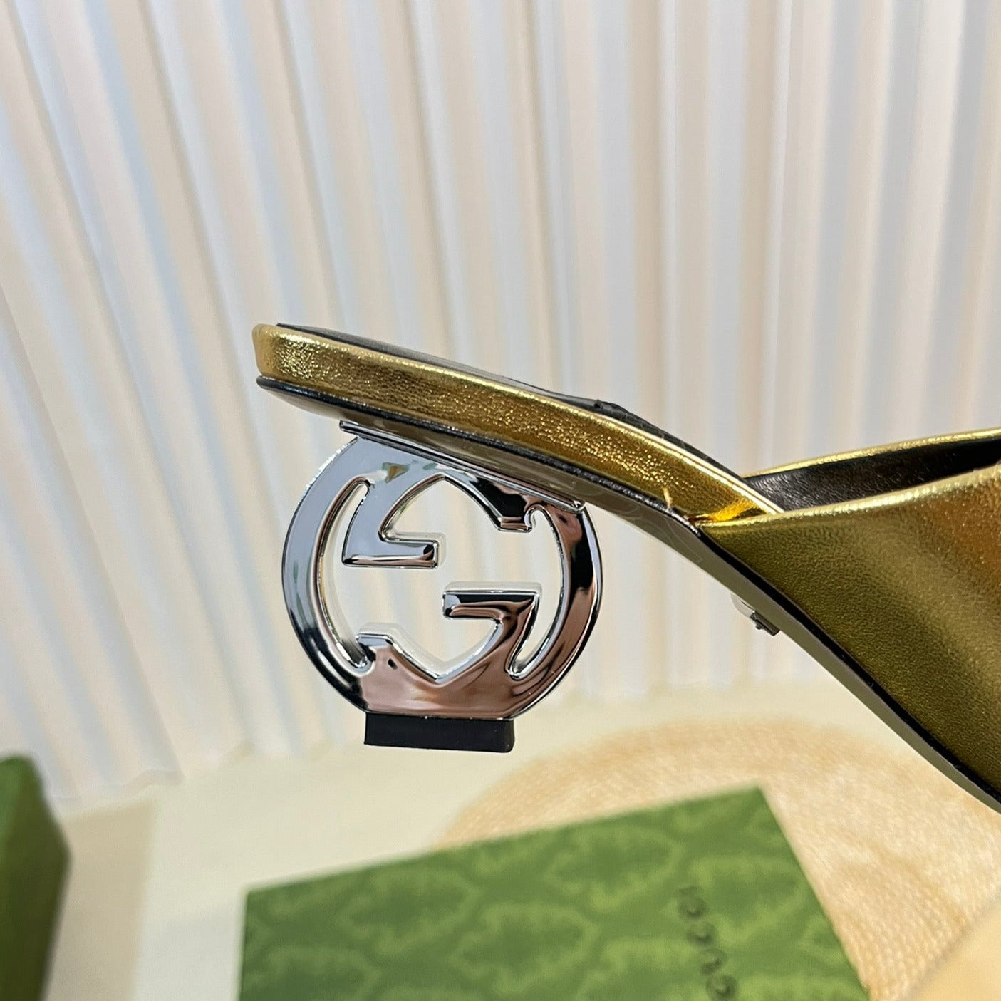 GG  Women's Heeled Sandals Golden