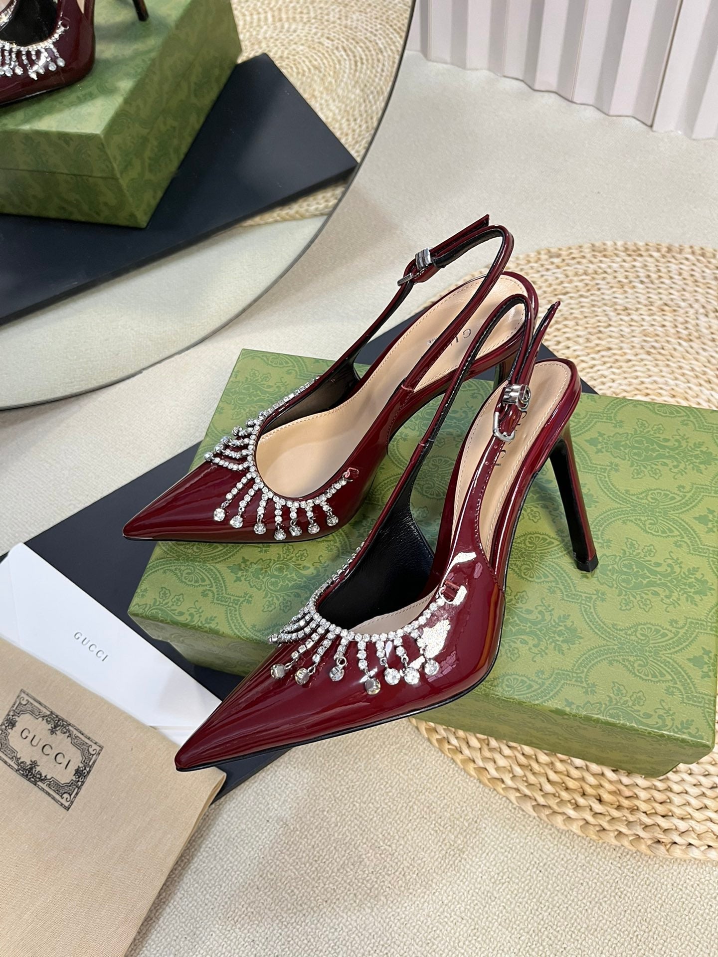 GC Embellished Slingback Red Patent Leather 294624