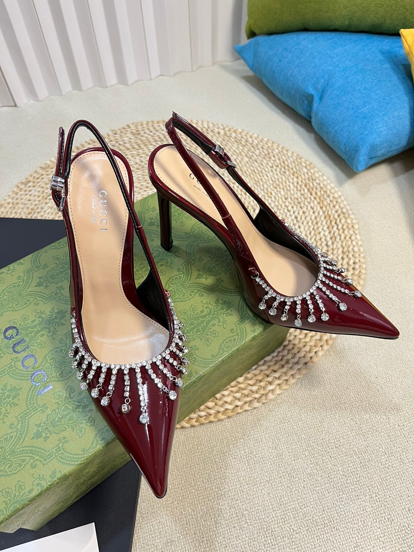 GC Embellished Slingback Red Patent Leather 294624