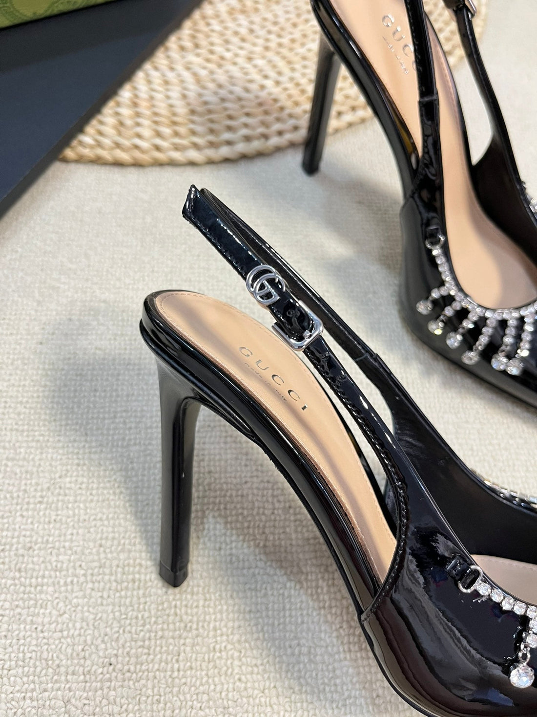 GC Embellished Slingback Black Patent Leather 294625