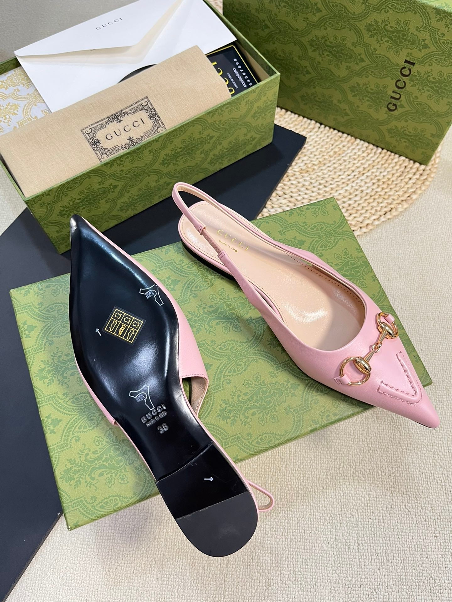 GC Horsebit Slingback Pump 10mm Pink Sheepskin 294555