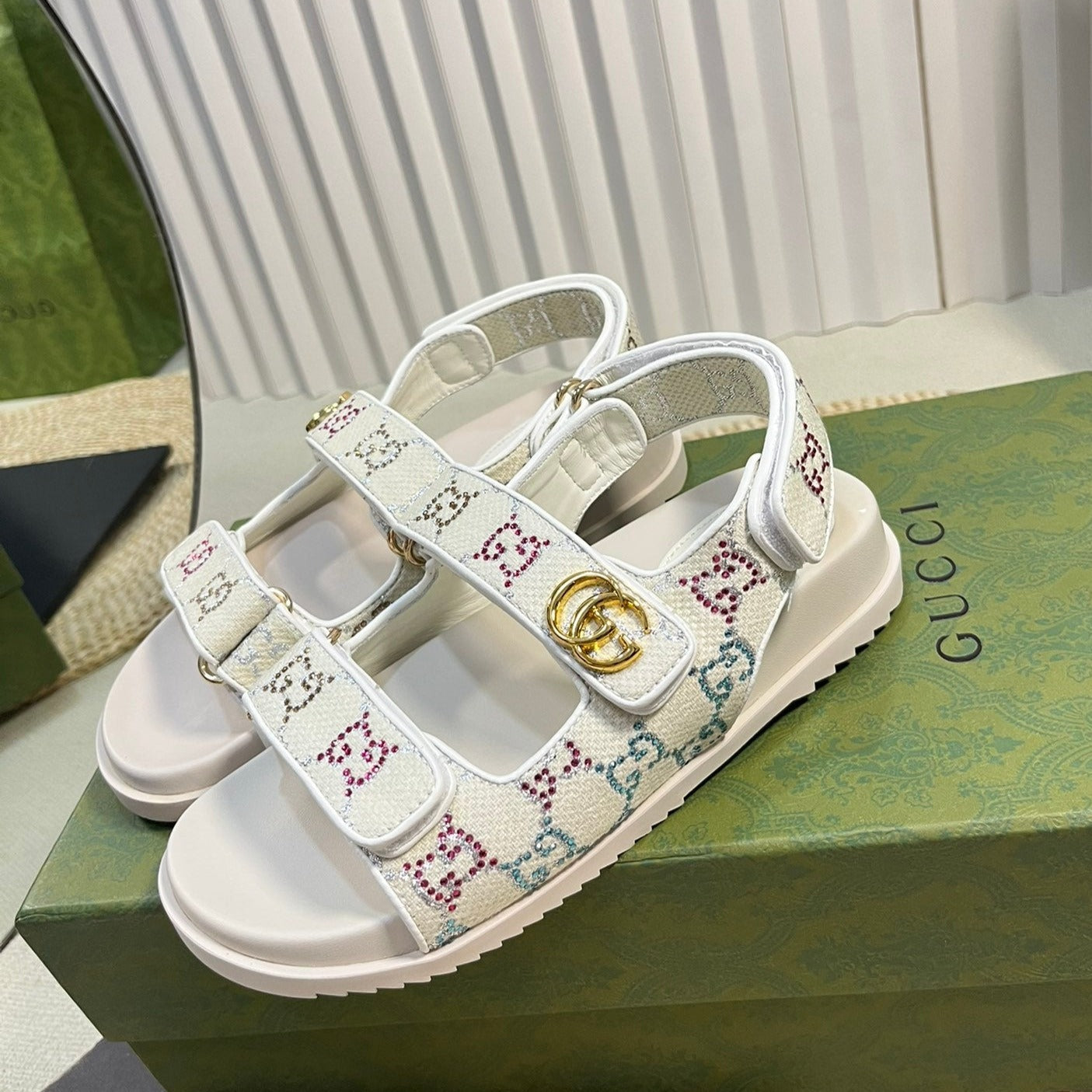 GG  Sandal With Double G White
