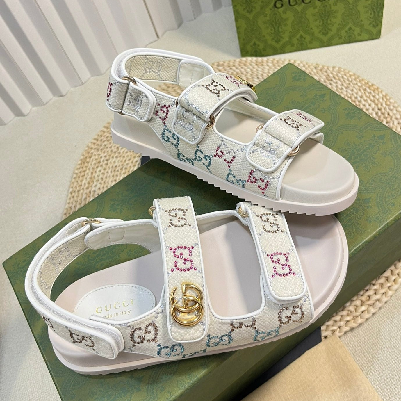 GG  Sandal With Double G White