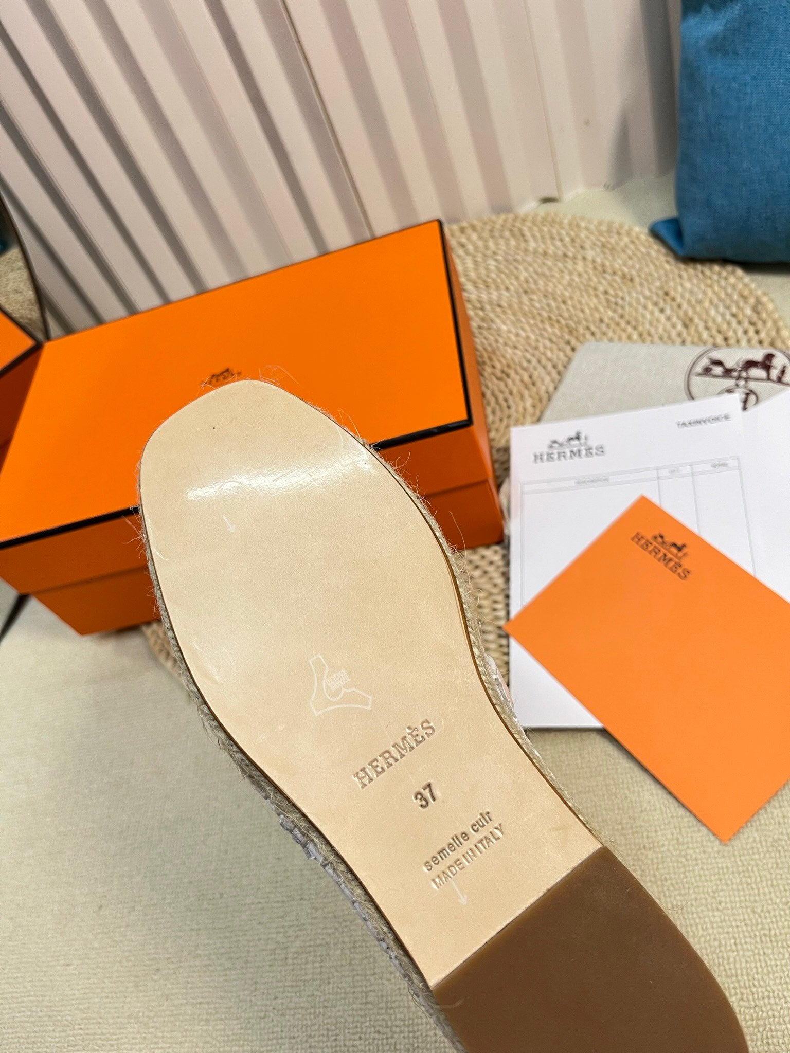 HM Feria Espadrille Mule White Calfskin