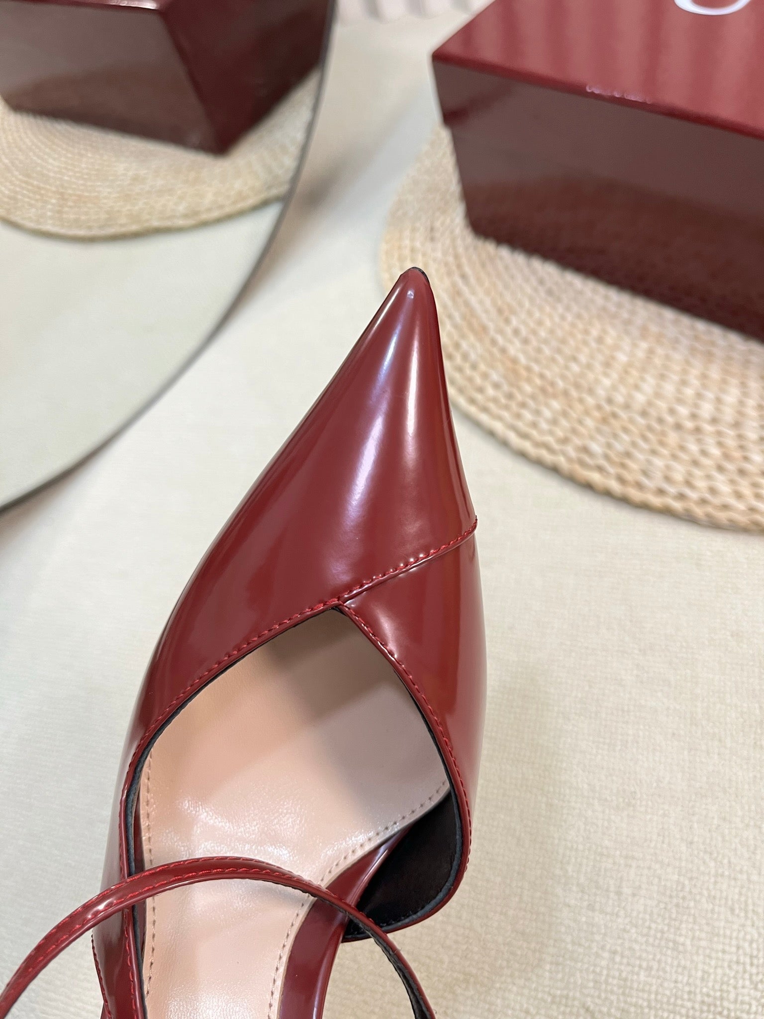 GC 100mm Heeled Slingbacks Rosso Ancora Red Sheepskin 294607