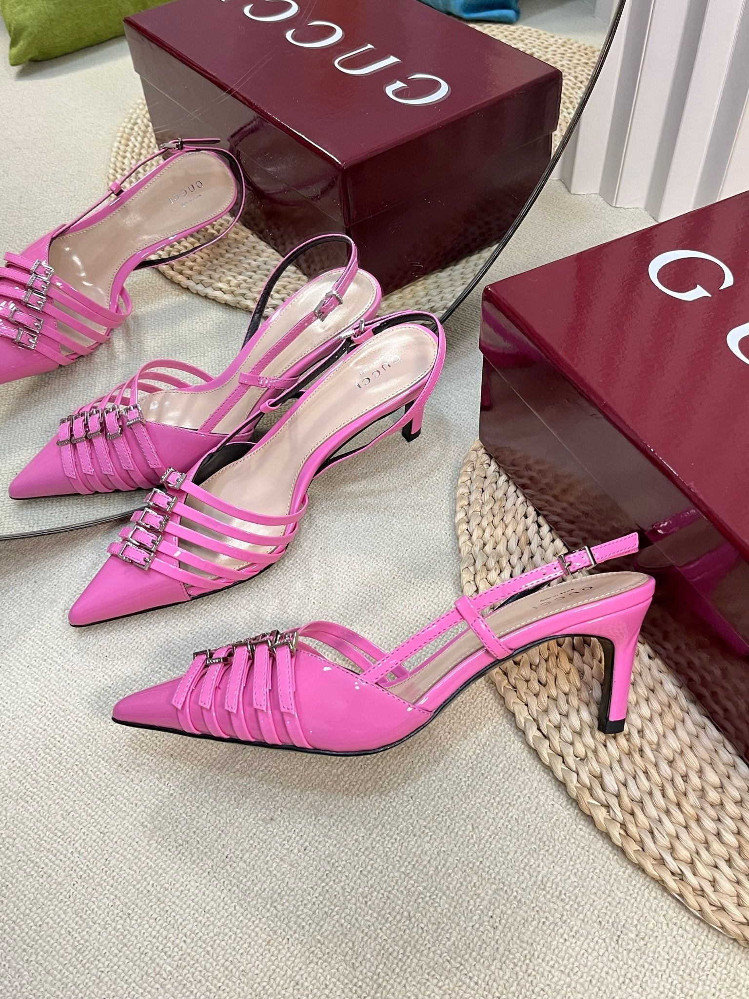 GC Regent Buckles Slingback Pink Patent Leather 294603