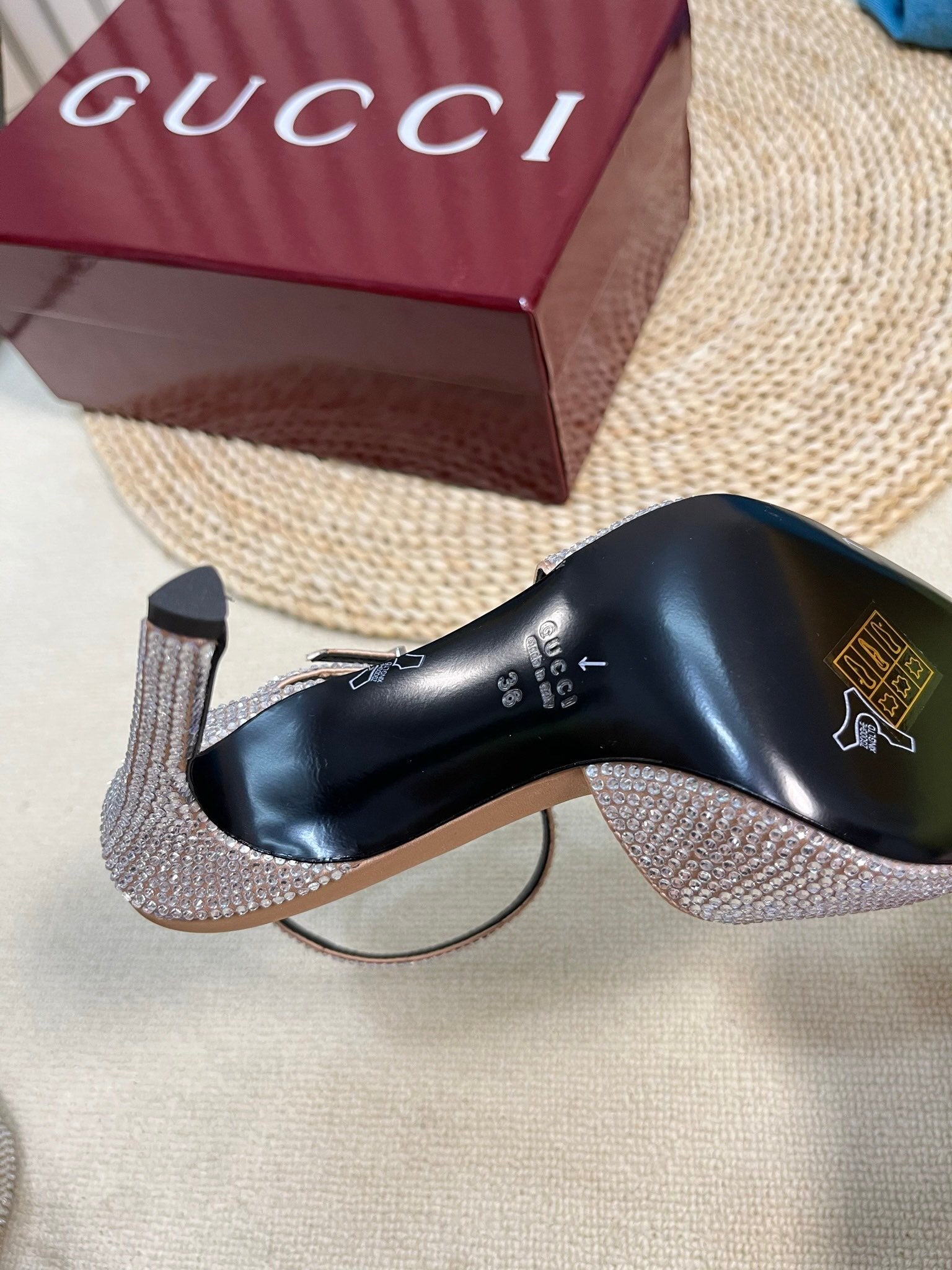 GC Crystal-Embellished Slingbacks Silver Silk Sheepskin 294610