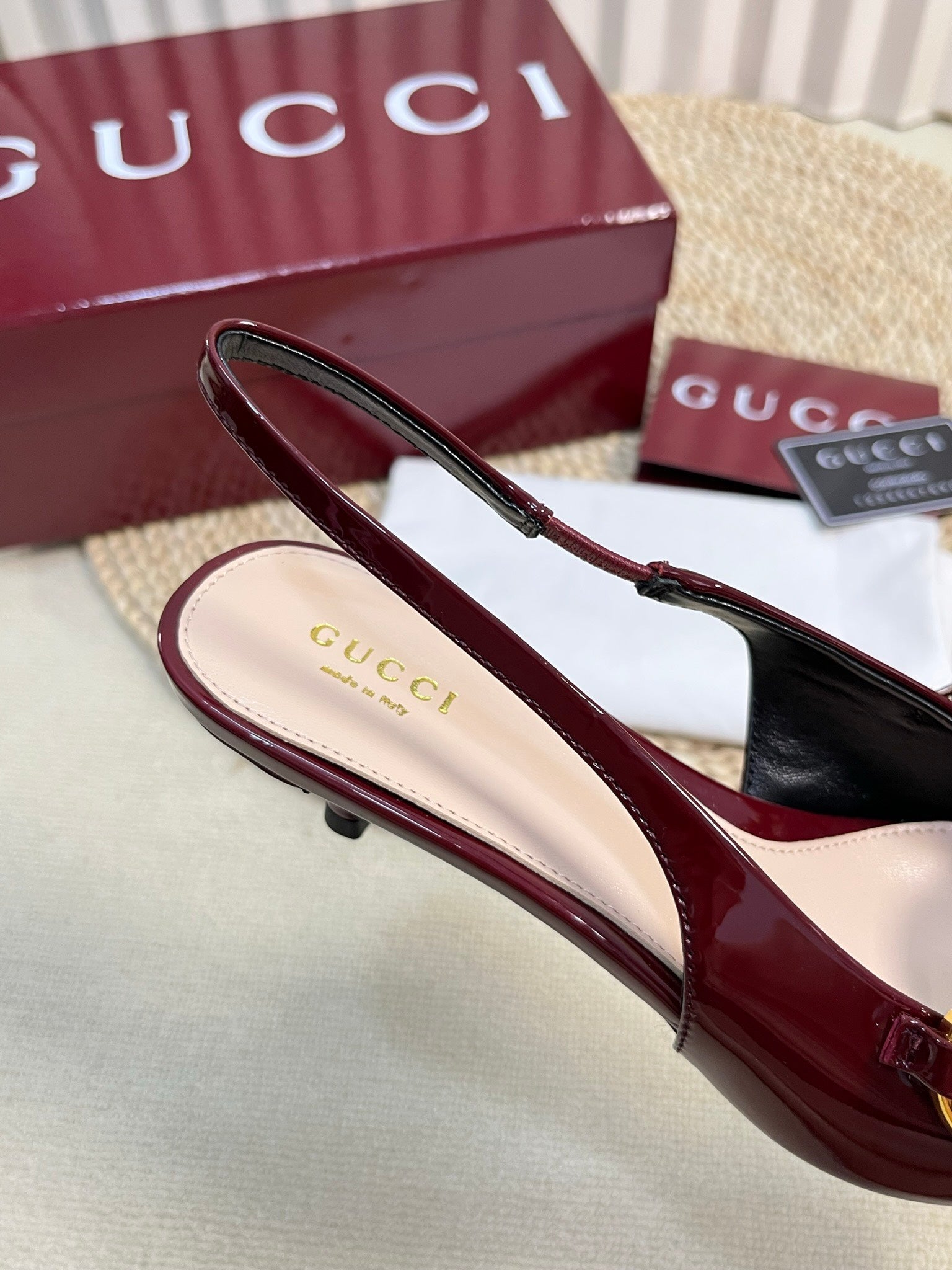 GC Slingbacks With Marina Chain 50mm Red Patent Leather 294582