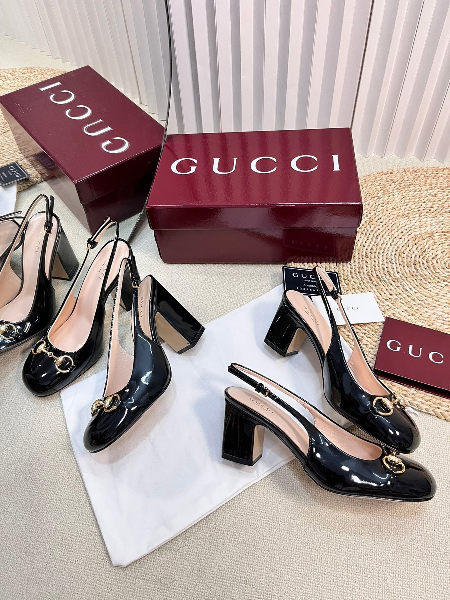 GC Horsebit Slingback 95mm Black Patent Leather 294594