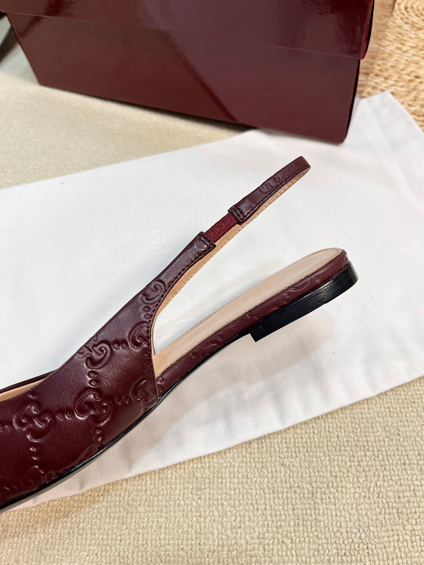 GC Horsebit Slingback Pump 10mm Rosso Ancora red  Embossed Sheepskin 294571