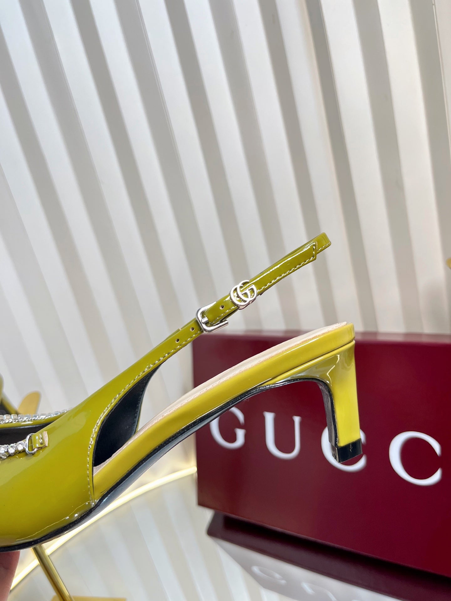 GC 25 Embellished Slingback Dark Green Patent Leather 294626