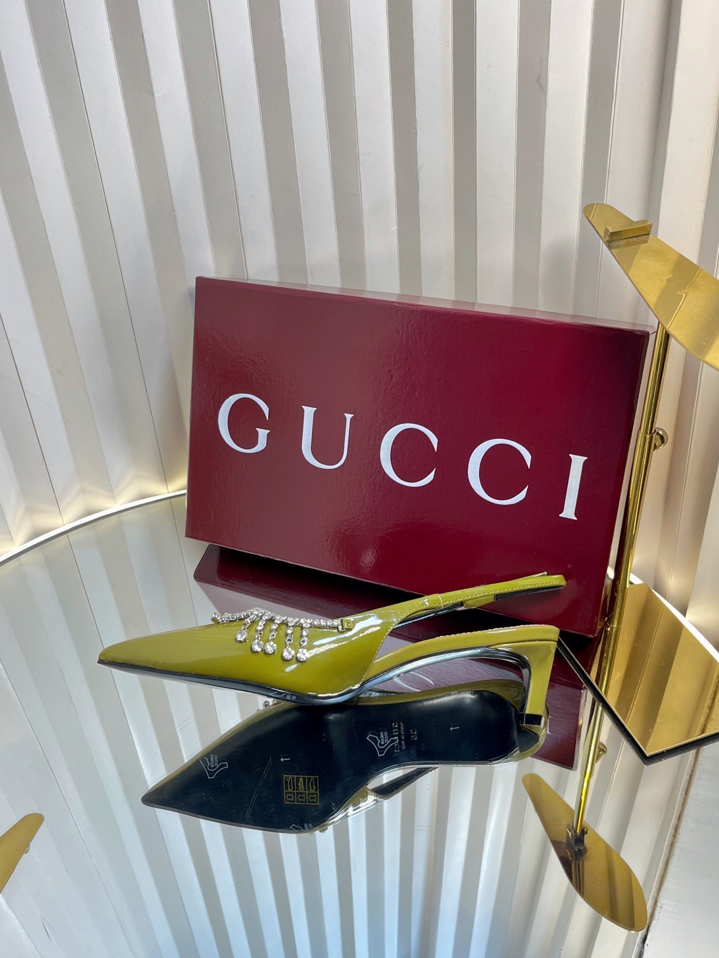 GC 25 Embellished Slingback Dark Green Patent Leather 294626