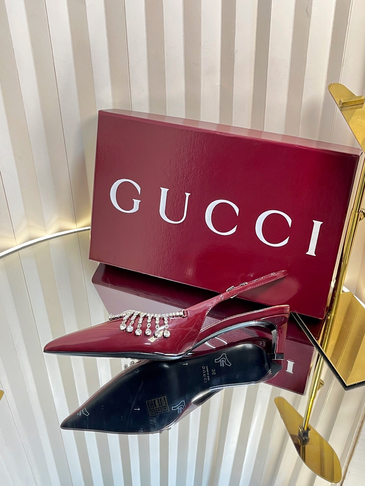 GC 25 Embellished Slingback Red Patent Leather 294627