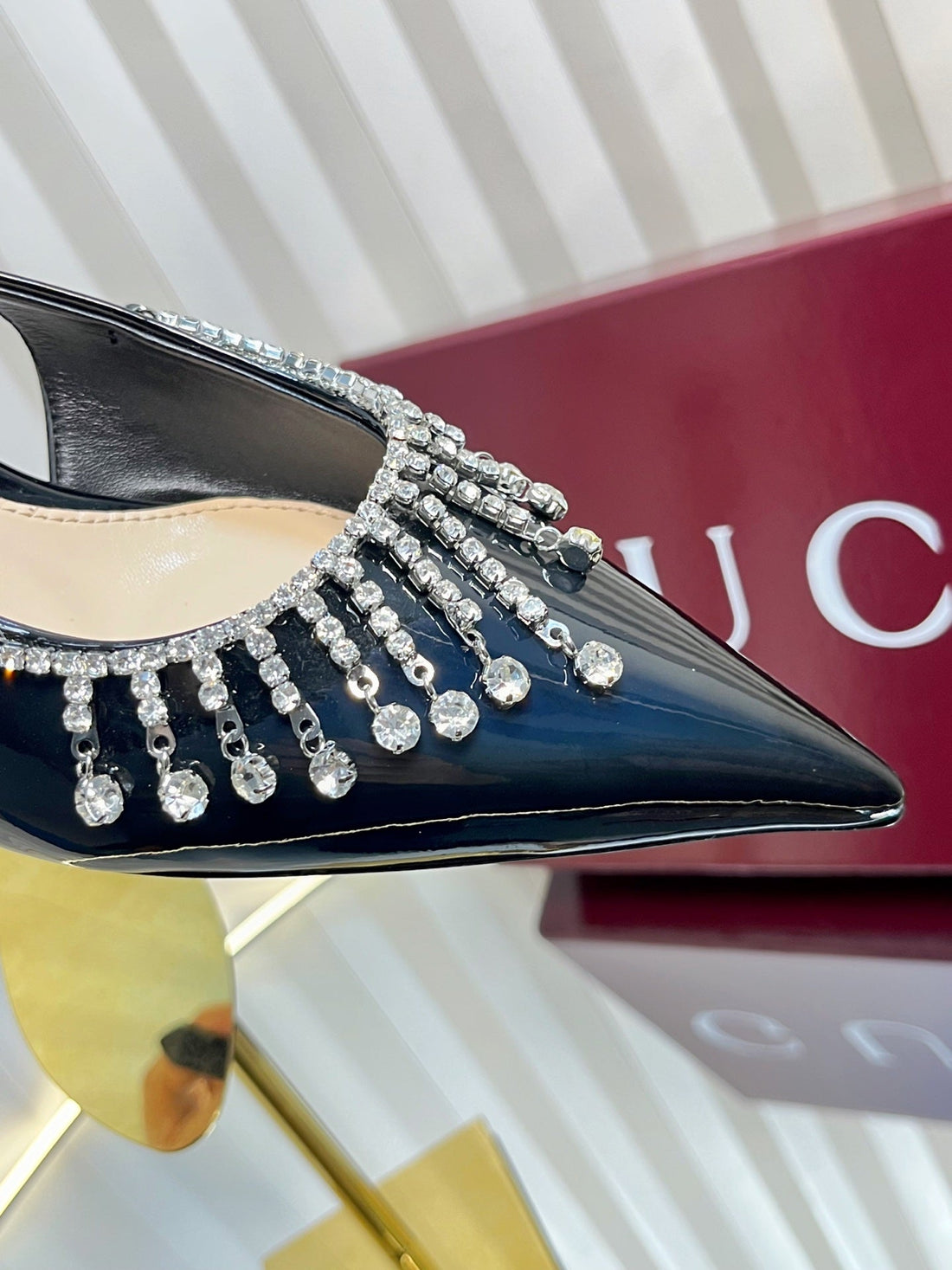 GC 25 Embellished Slingback Black Patent Leather 294628