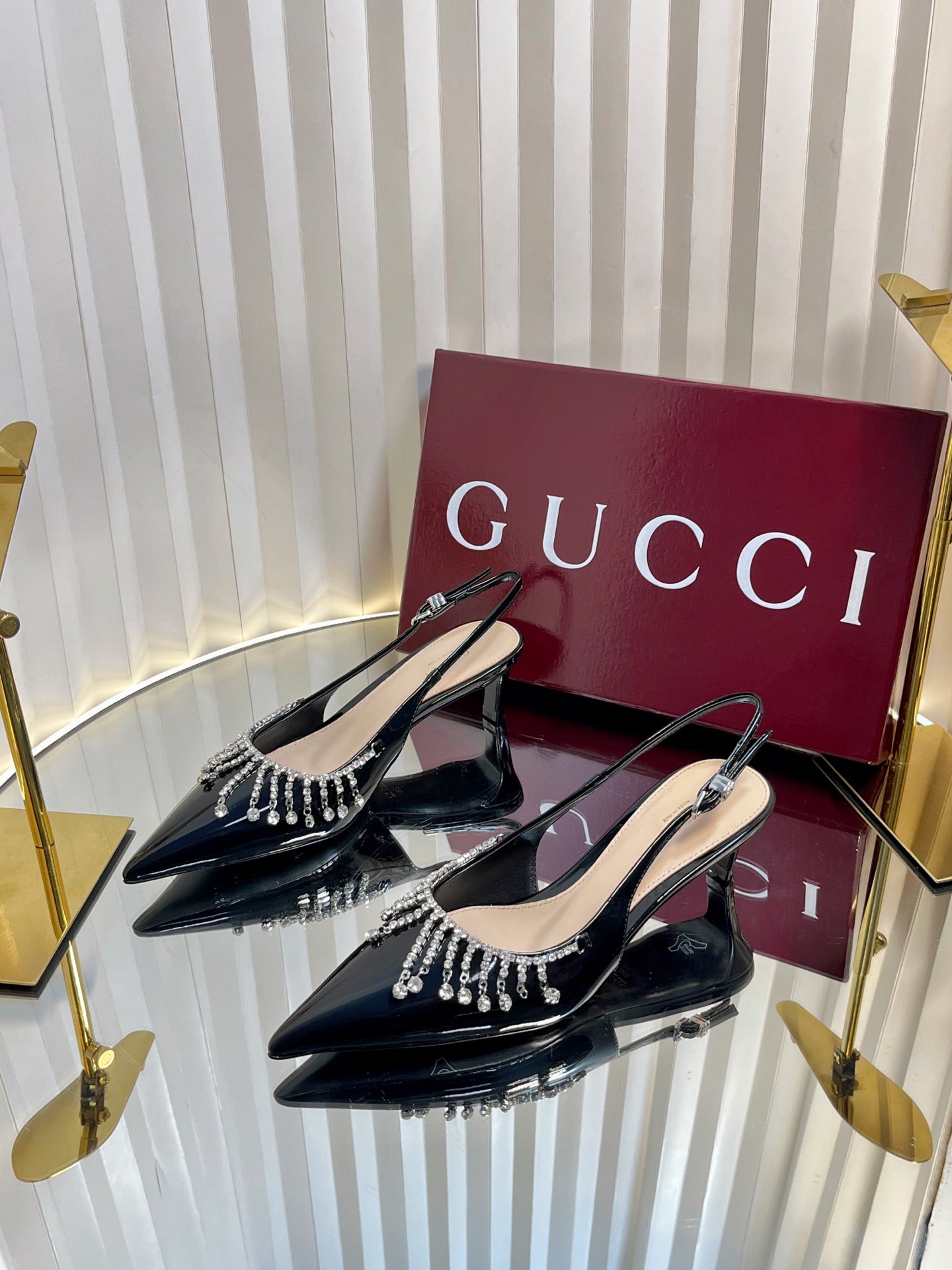 GC 25 Embellished Slingback Black Patent Leather 294628