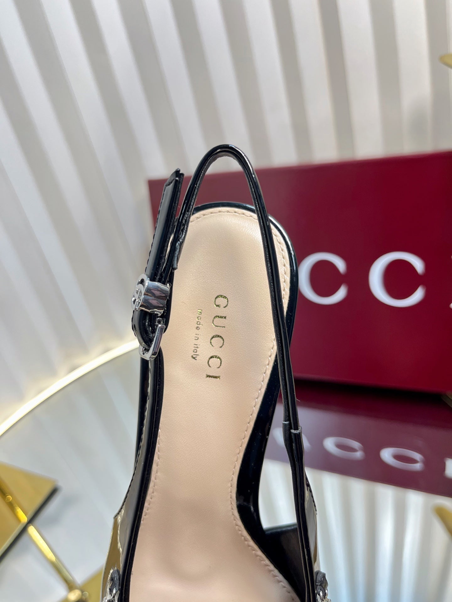 GC 25 Embellished Slingback Black Patent Leather 294628