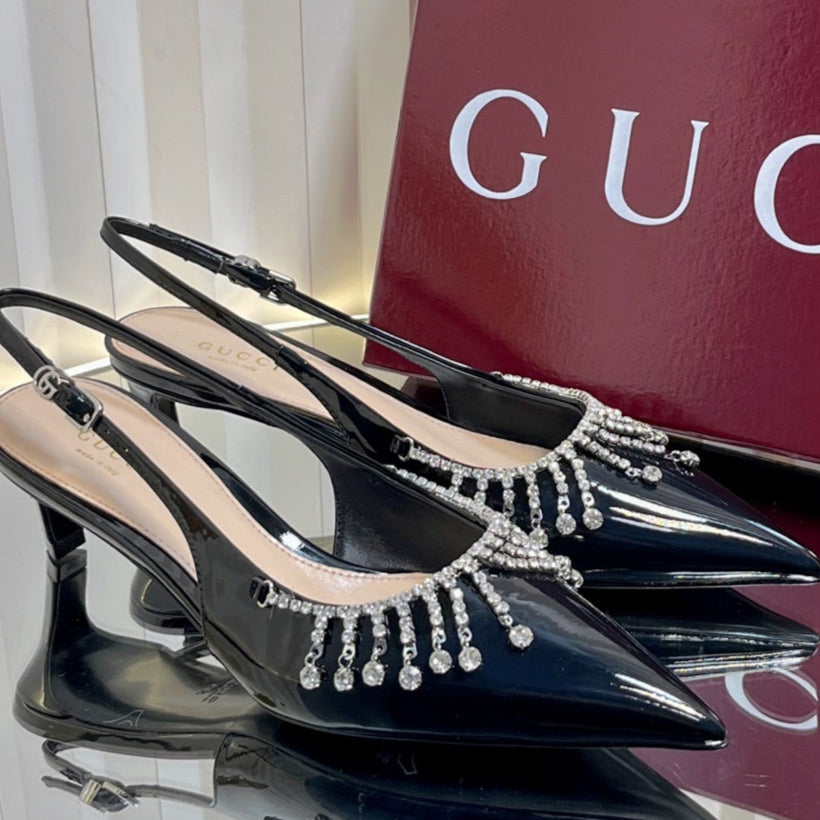 GC 25 Embellished Slingback Black Patent Leather 294628