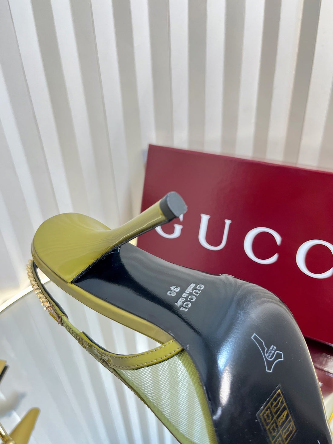 GC Signoria Slingback Pump Avocado Green Mesh Sheepskin 294522