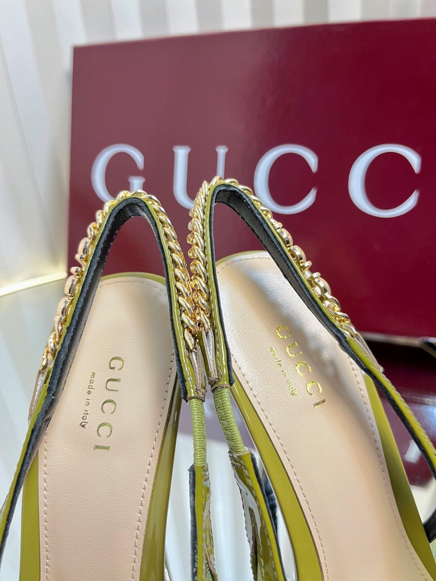 GC Signoria Slingback Pump Avocado Green Mesh Sheepskin 294522