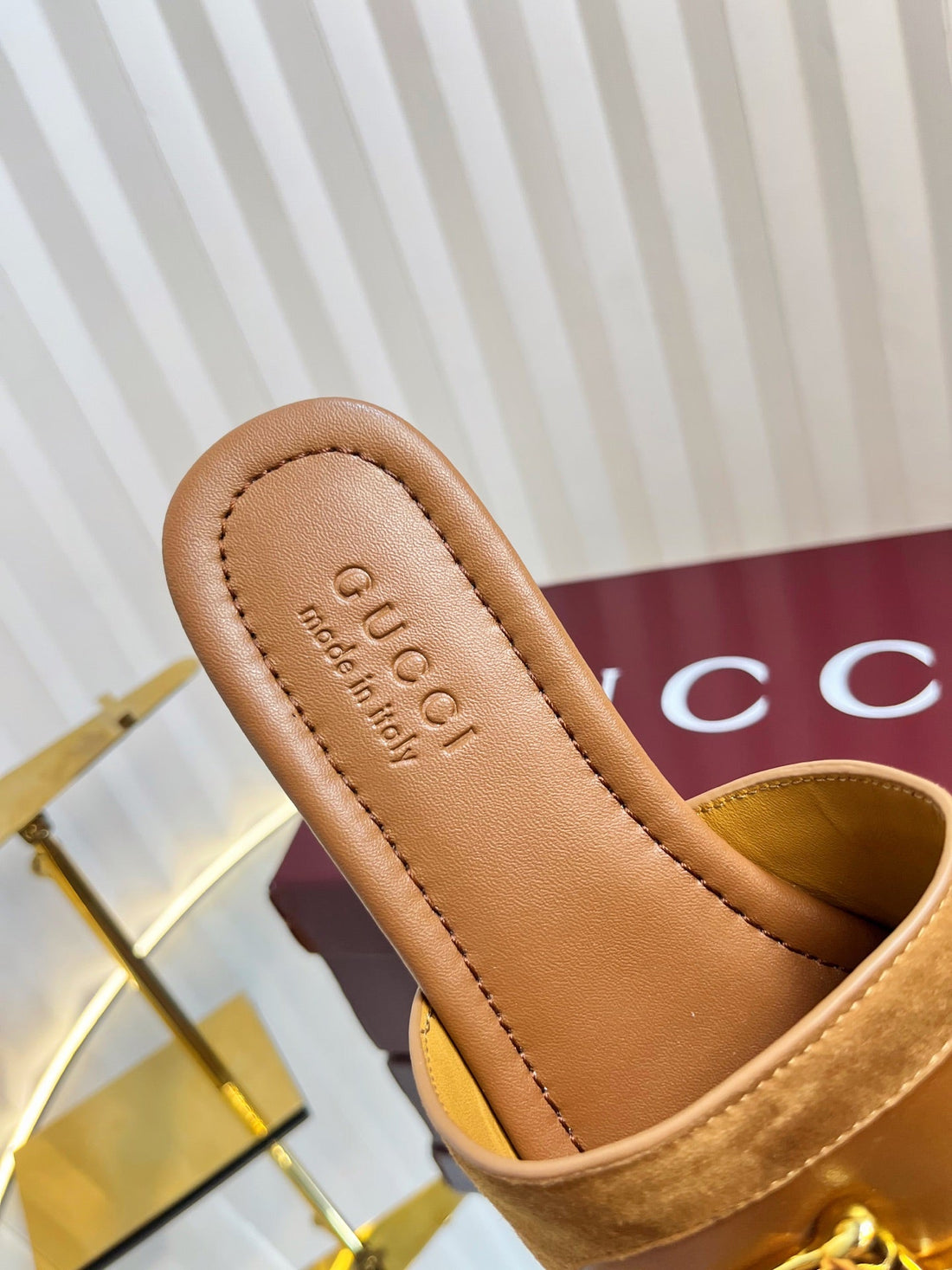 GC 25 Horsebit Sandals 10mm Brown Suede Sheepskin 294650