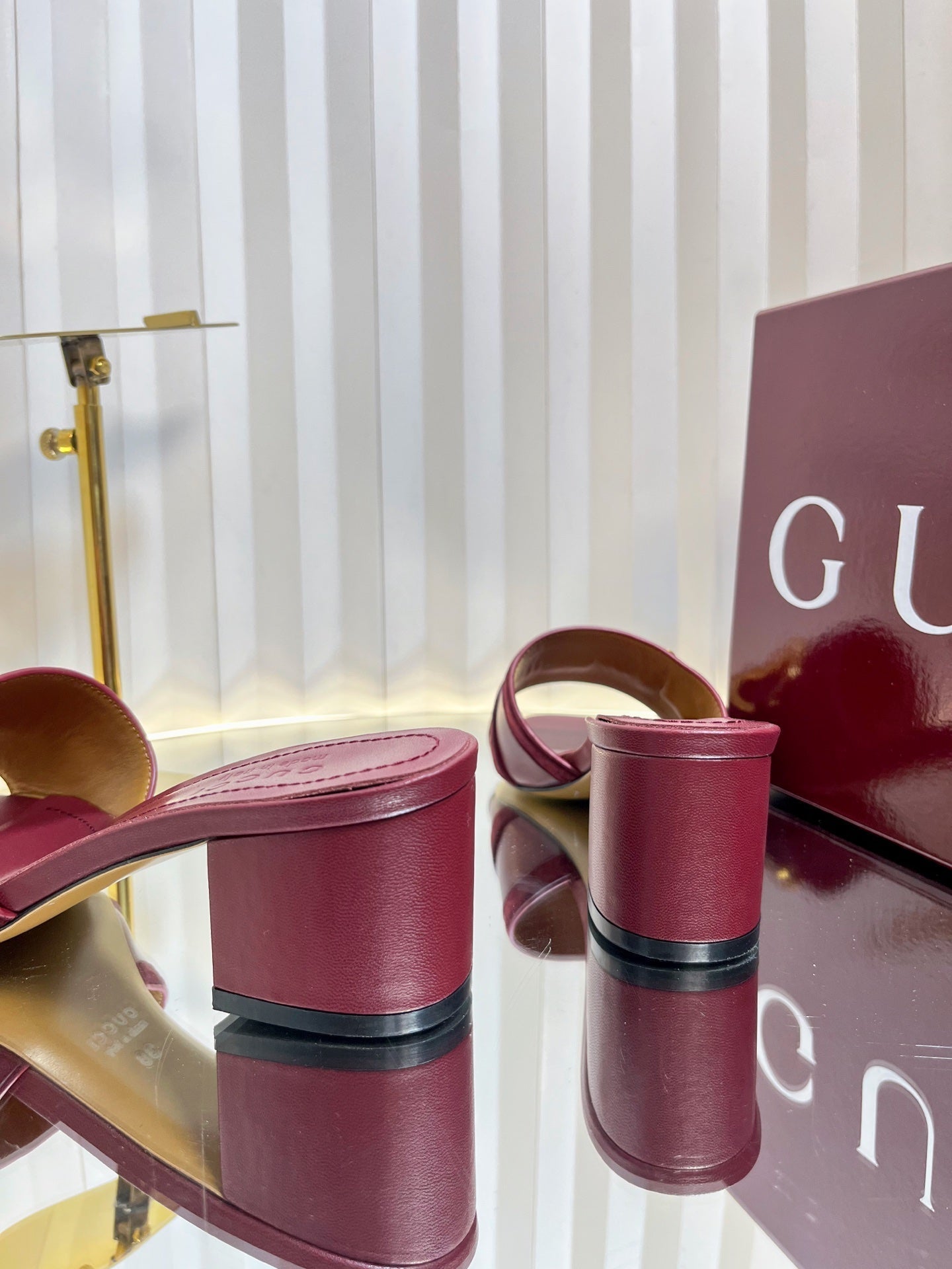 GC 25 Horsebit Sandals 50mm Red Suede Sheepskin 294653