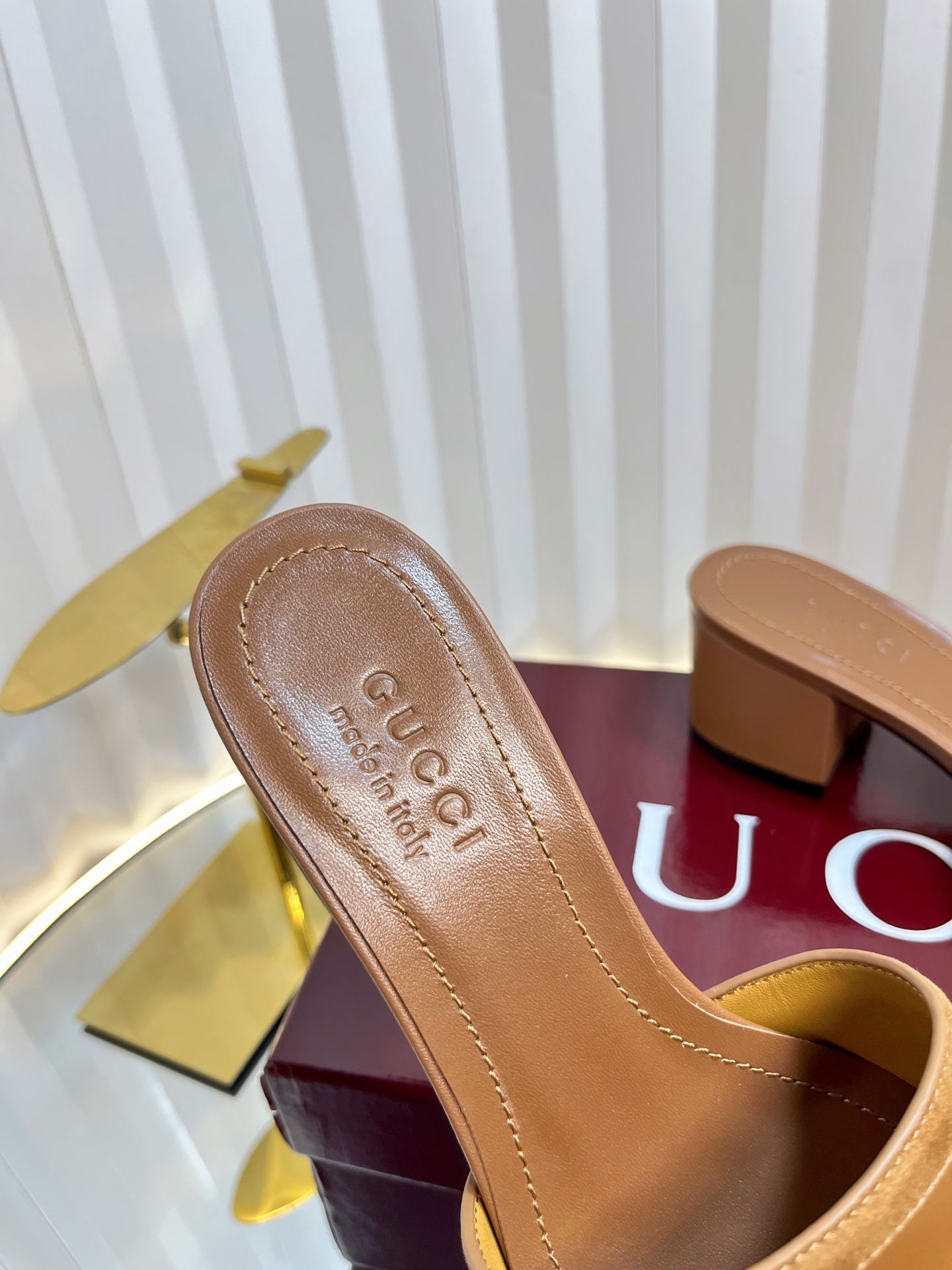 GC 25 Horsebit Sandals 50mm Brown Suede Sheepskin 294654