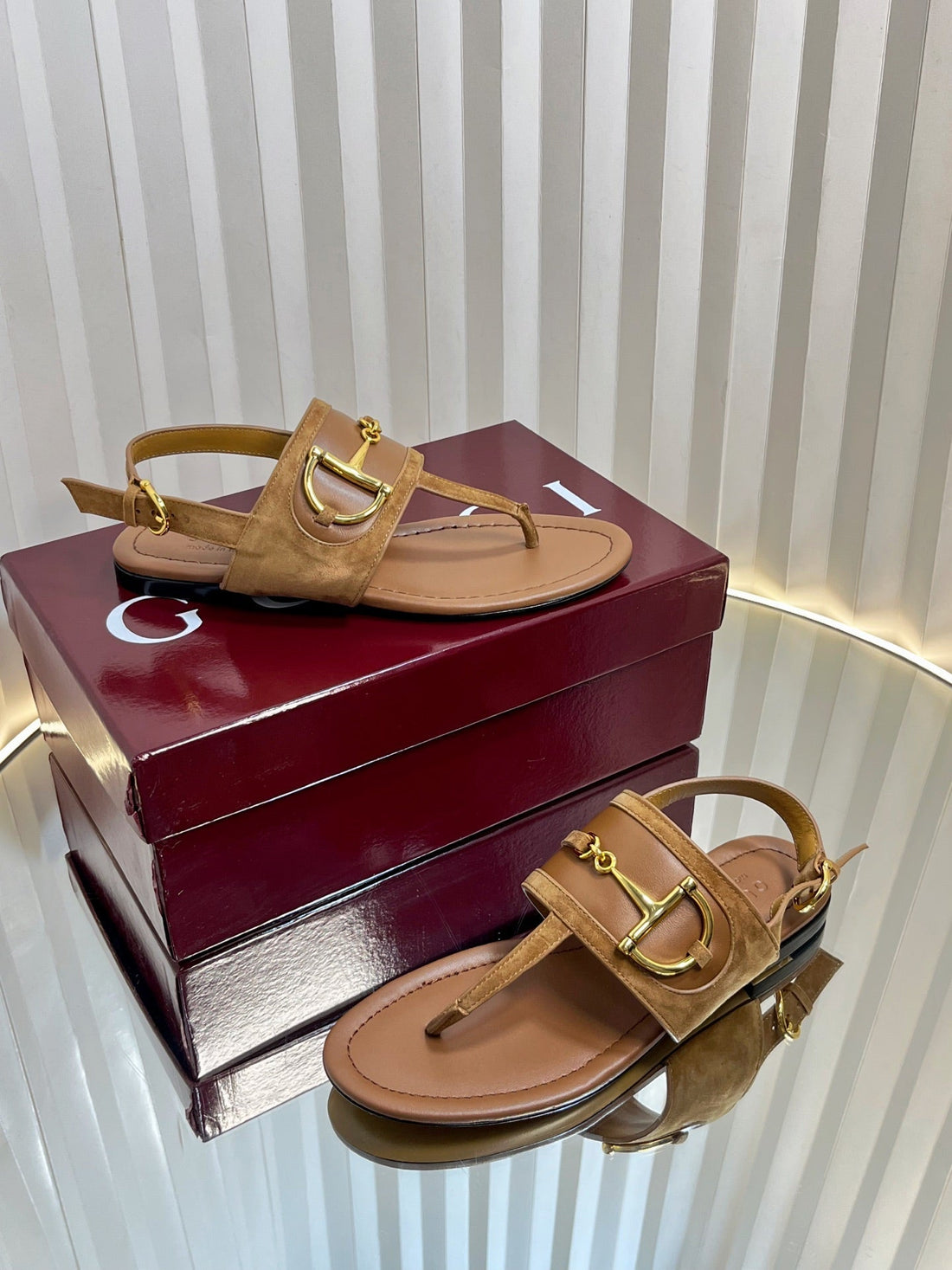 GC 25 Thong Sandal Brown Suede Sheepskin 294658