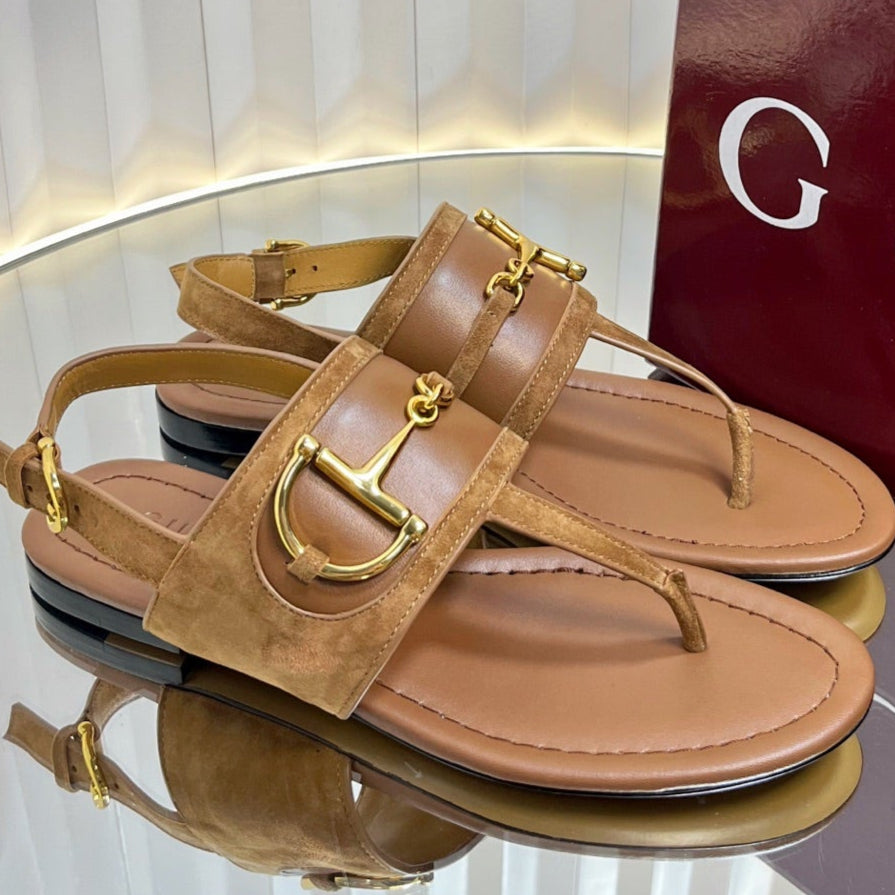 GC 25 Thong Sandal Brown Suede Sheepskin 294658