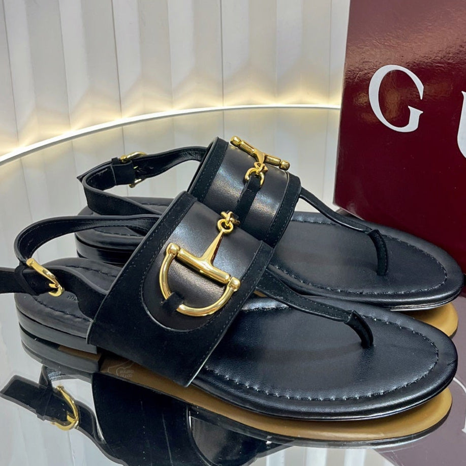 GC 25 Thong Sandal Black Suede Sheepskin 294660
