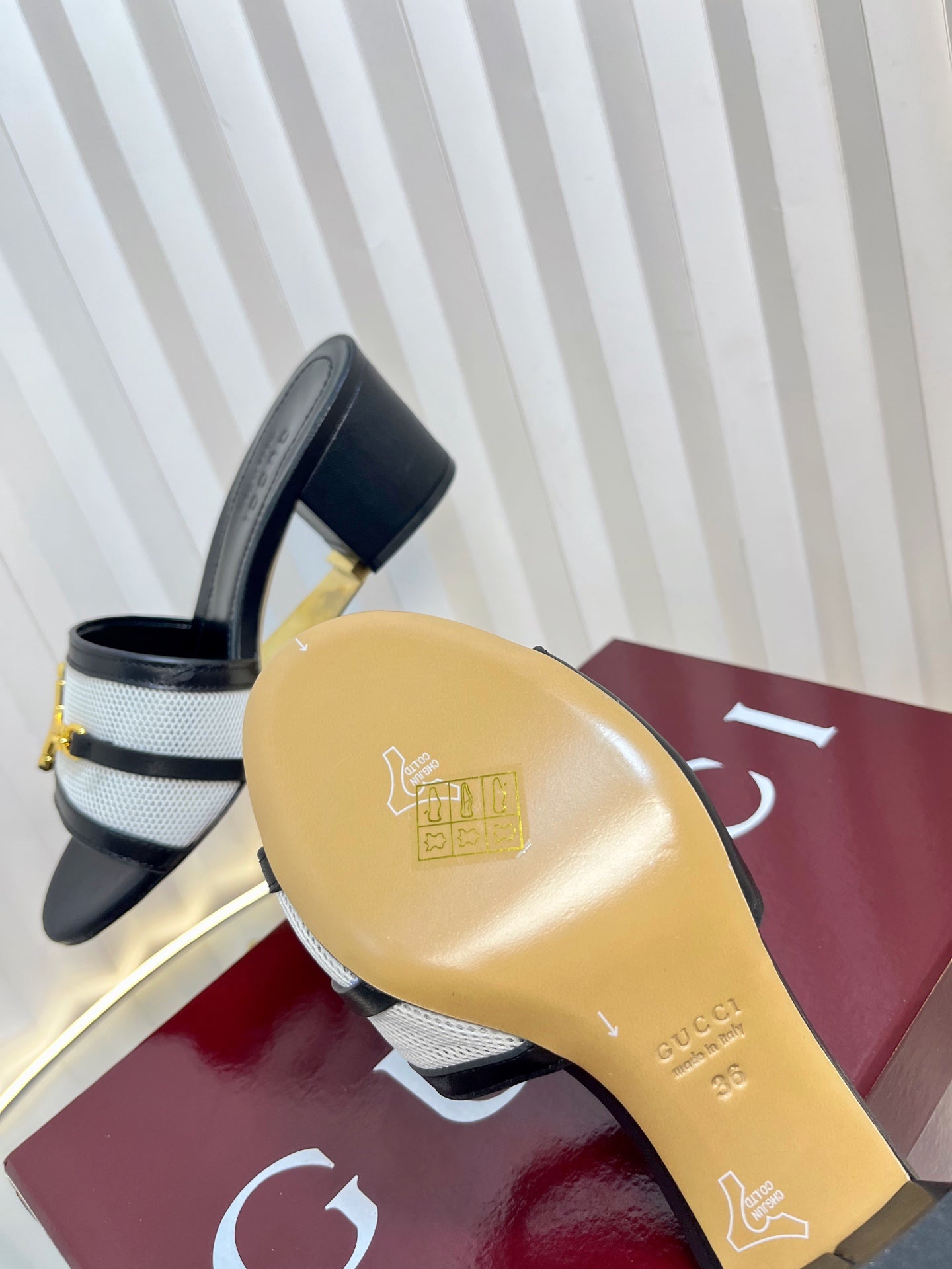 GC 25 Horsebit GG 50mm Sandals black Canvas Sheepskin 294668