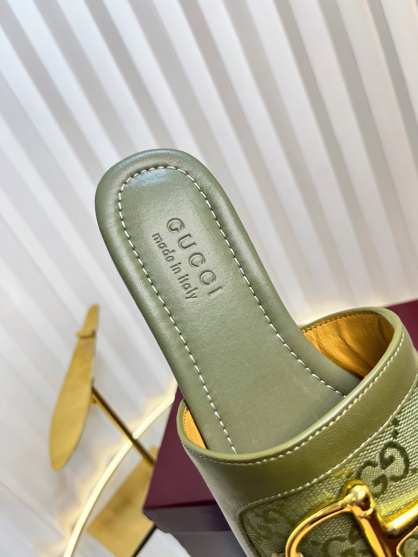 GC 25 Horsebit GG Sandals Dark Green Canvas 294675