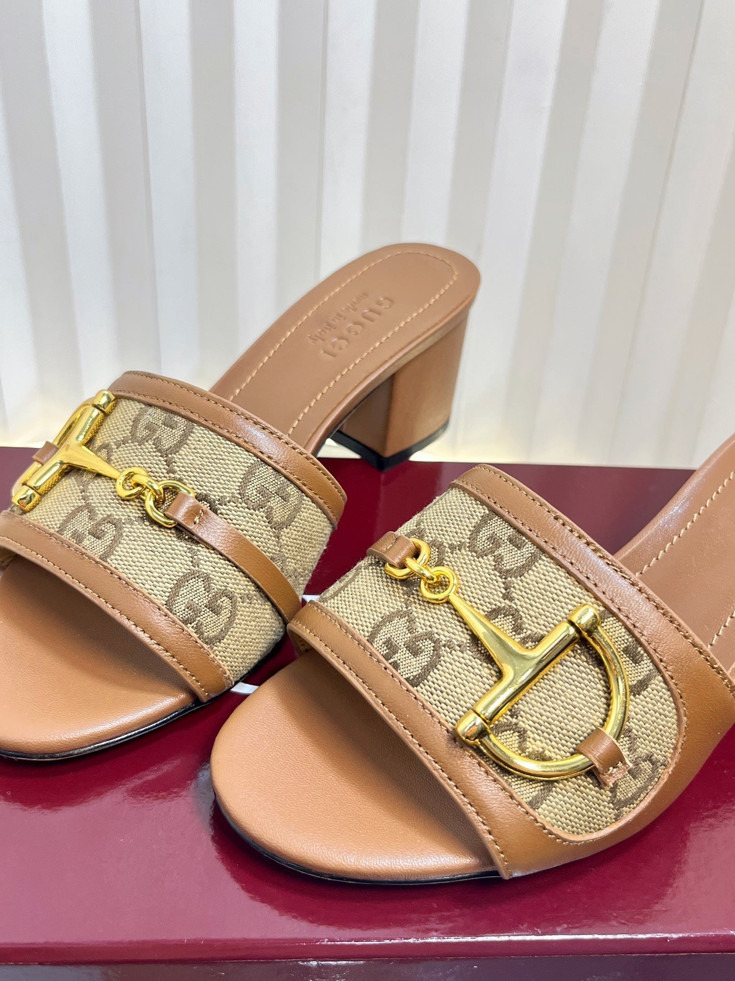 GC 25 Horsebit GG 50mm Sandals Brown Canvas 294678