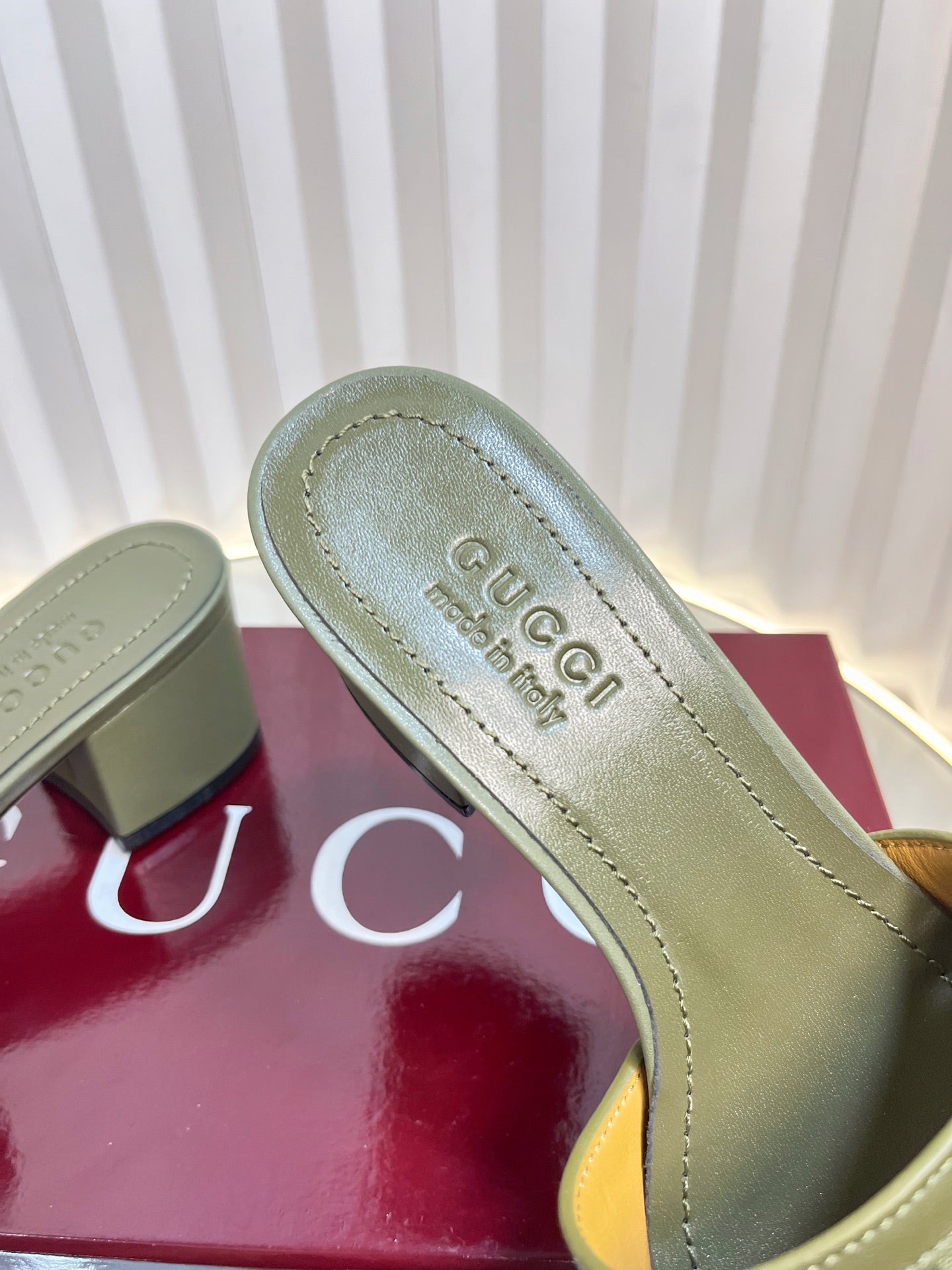 GC 25 Horsebit GG 50mm Sandals Dark Green Canvas 294679