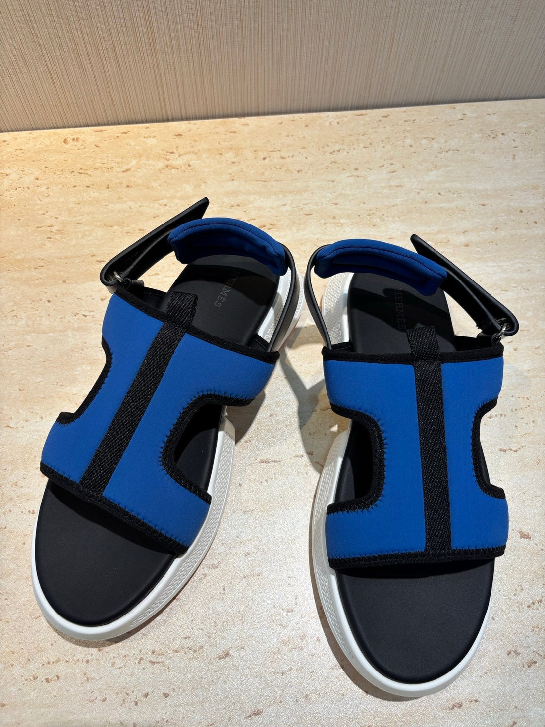 HM Men's Gate Sandal Blue Calfskin Suede 655429