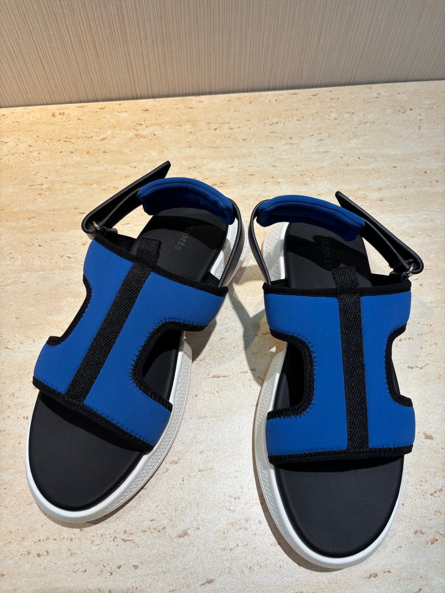 HM Men's Gate Sandal Blue Calfskin Suede 655429