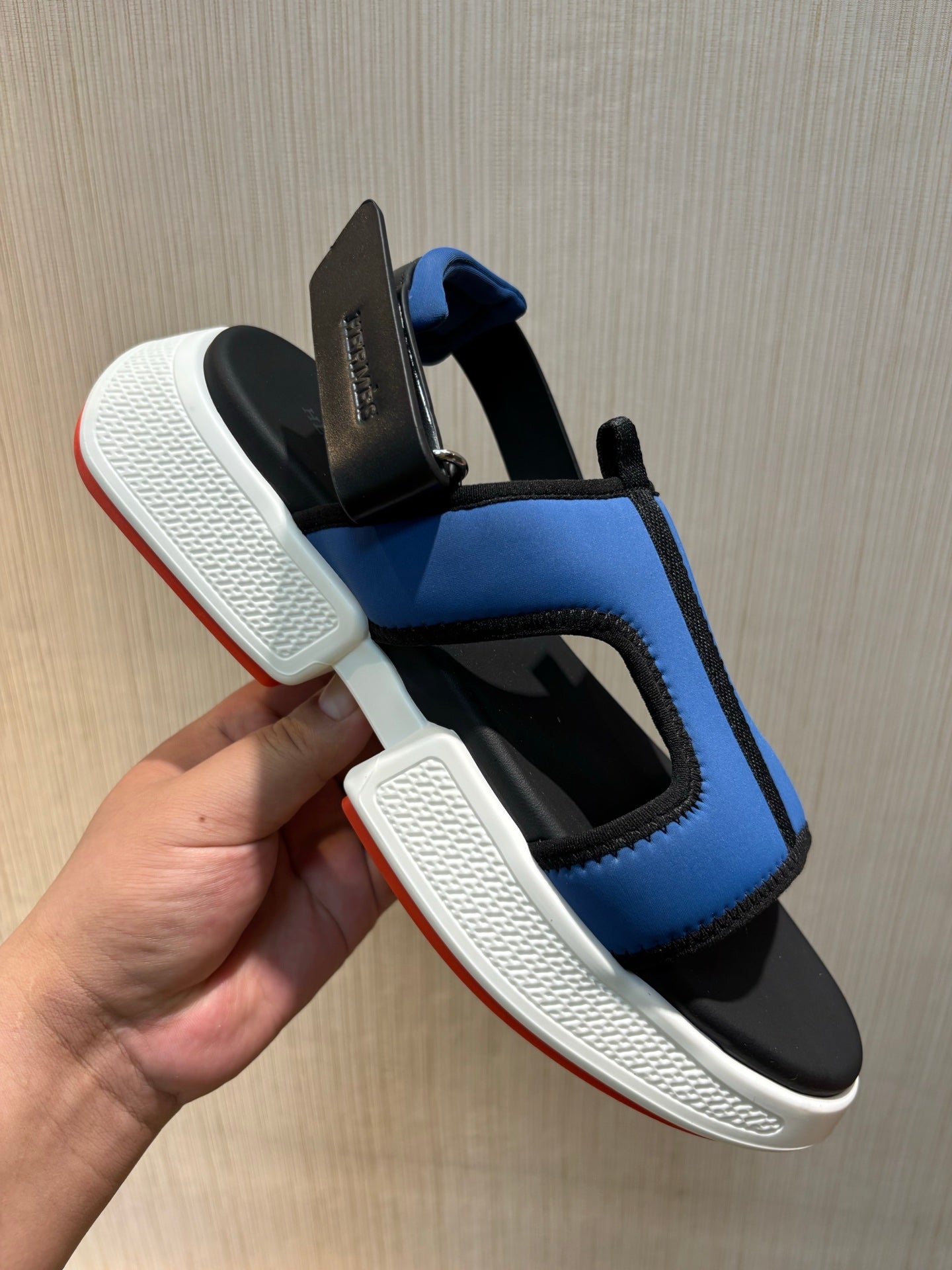 HM Men's Gate Sandal Blue Calfskin Suede 655429