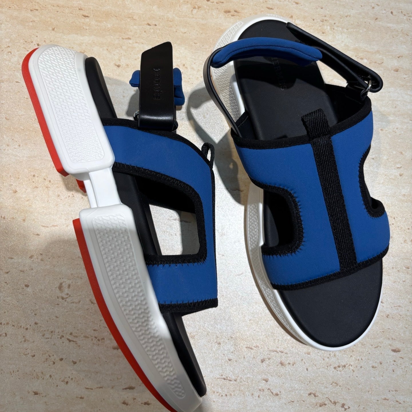 HM Men's Gate Sandal Blue Calfskin Suede 655429