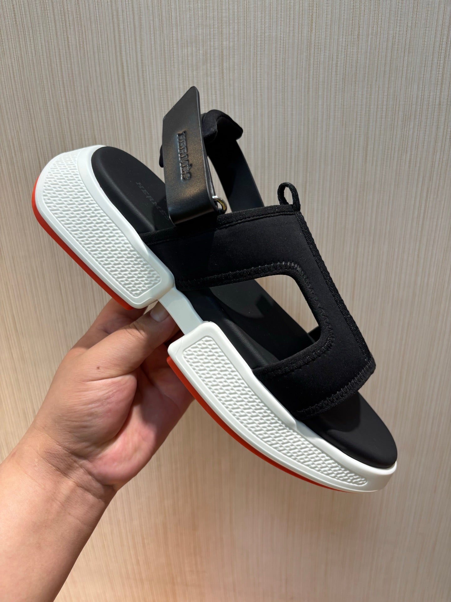 HM Men's Gate Sandal Black Calfskin  655432