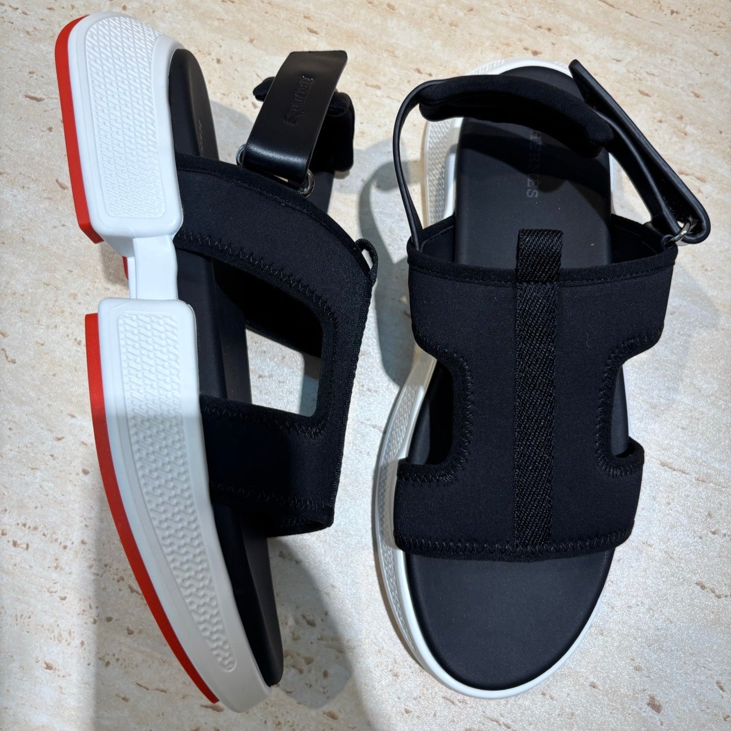 HM Men's Gate Sandal Black Calfskin  655432