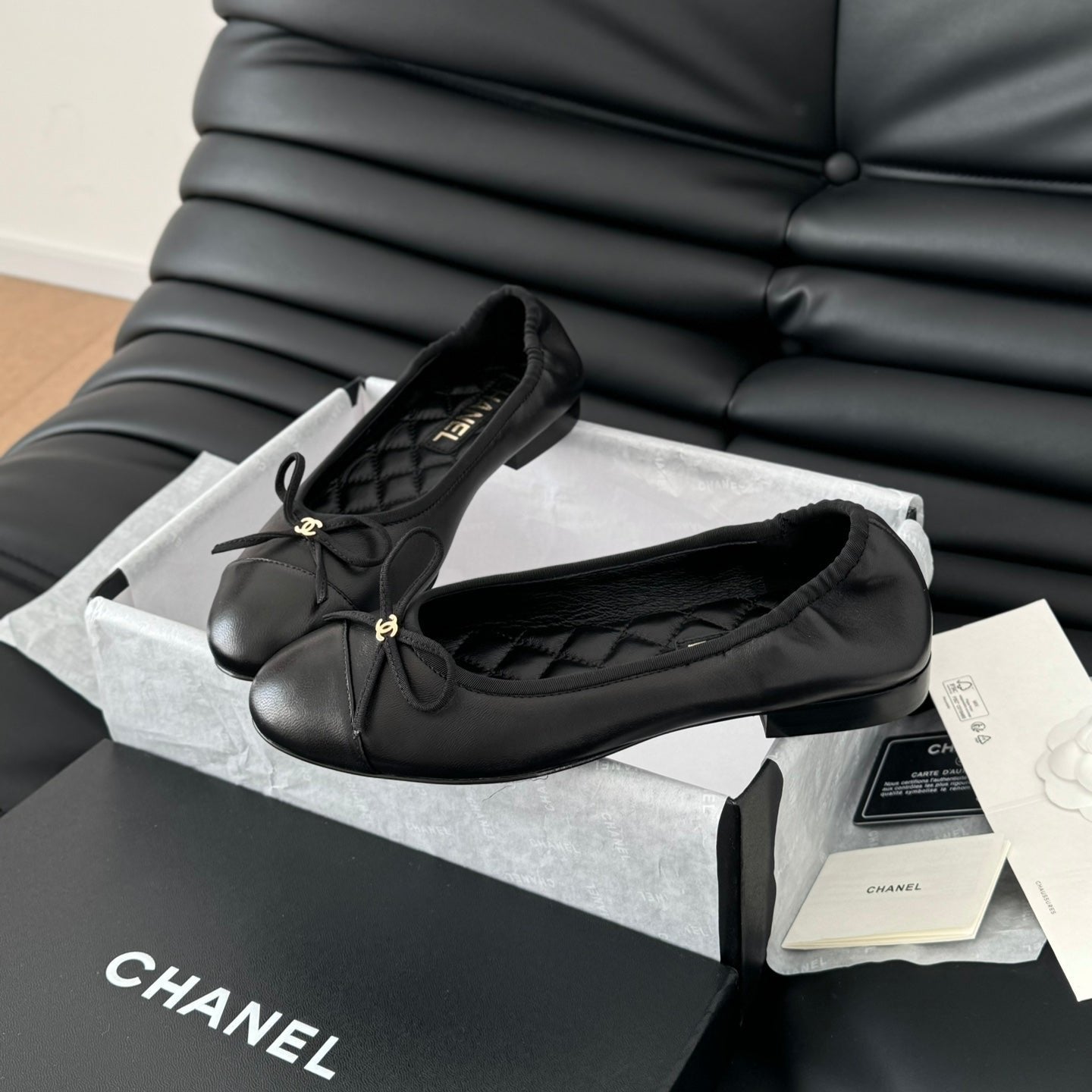 CC Ballet Flats In Black Lambskin 143534