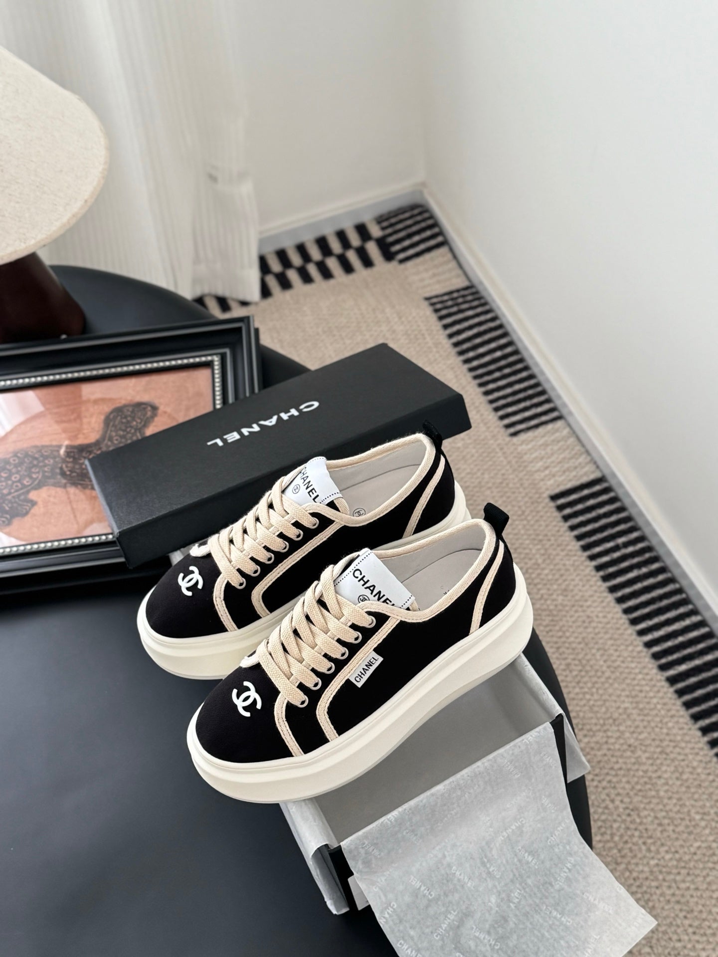 CC 25 Logo Printed Sneaker Black Fabric Original 305311