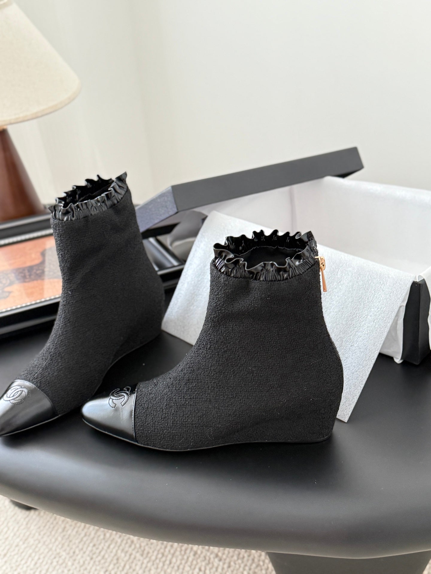 CC 25 Mary Jane boots black canvas 458773