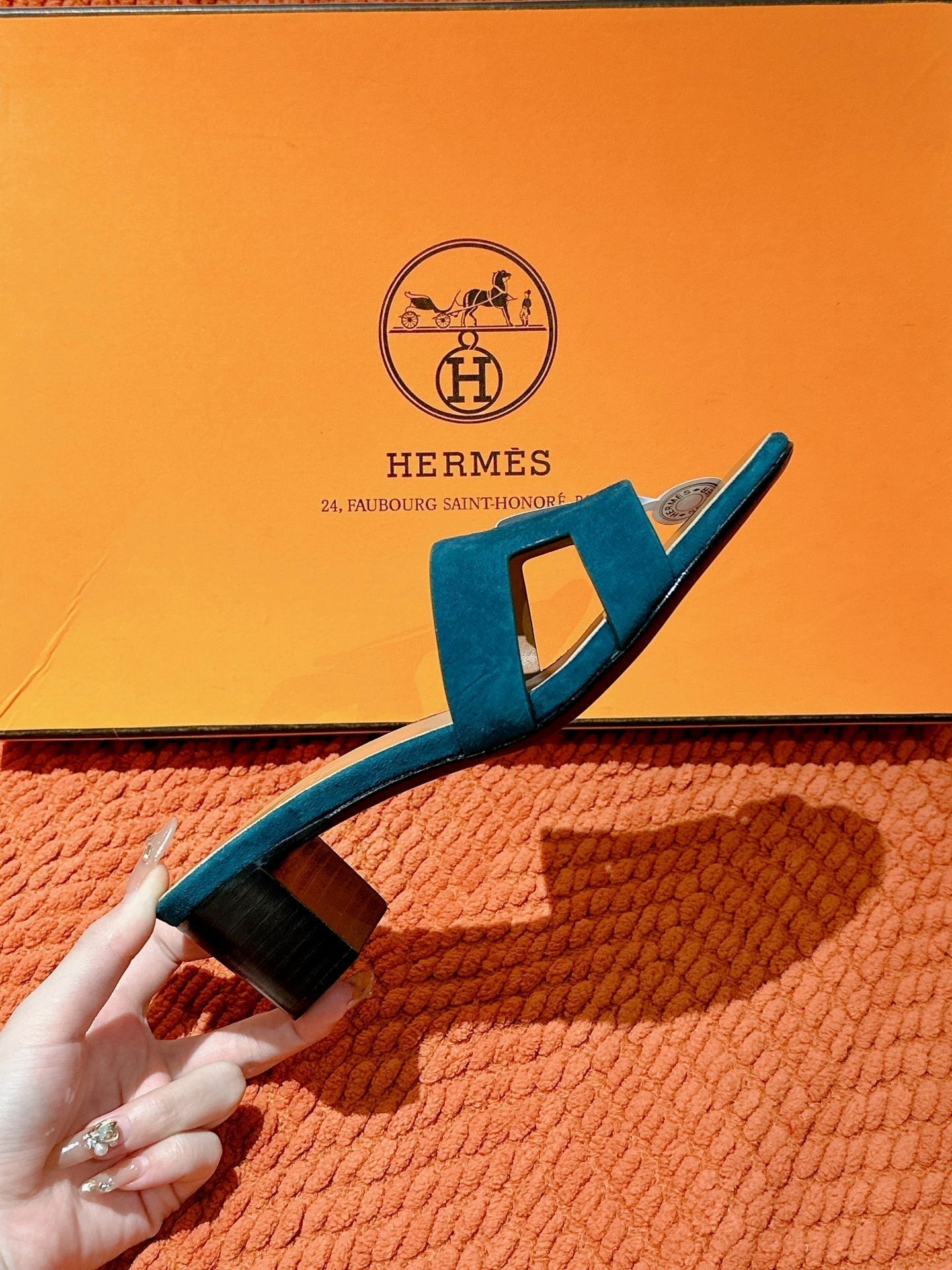 HM Oasis Sandals Teal Calfskin 312714