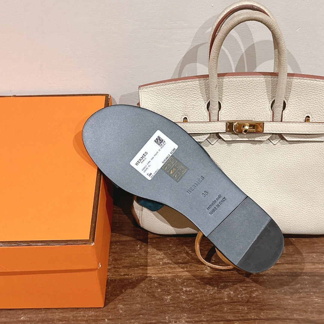 HM Santorini Sandals Teal Cowhide 312582