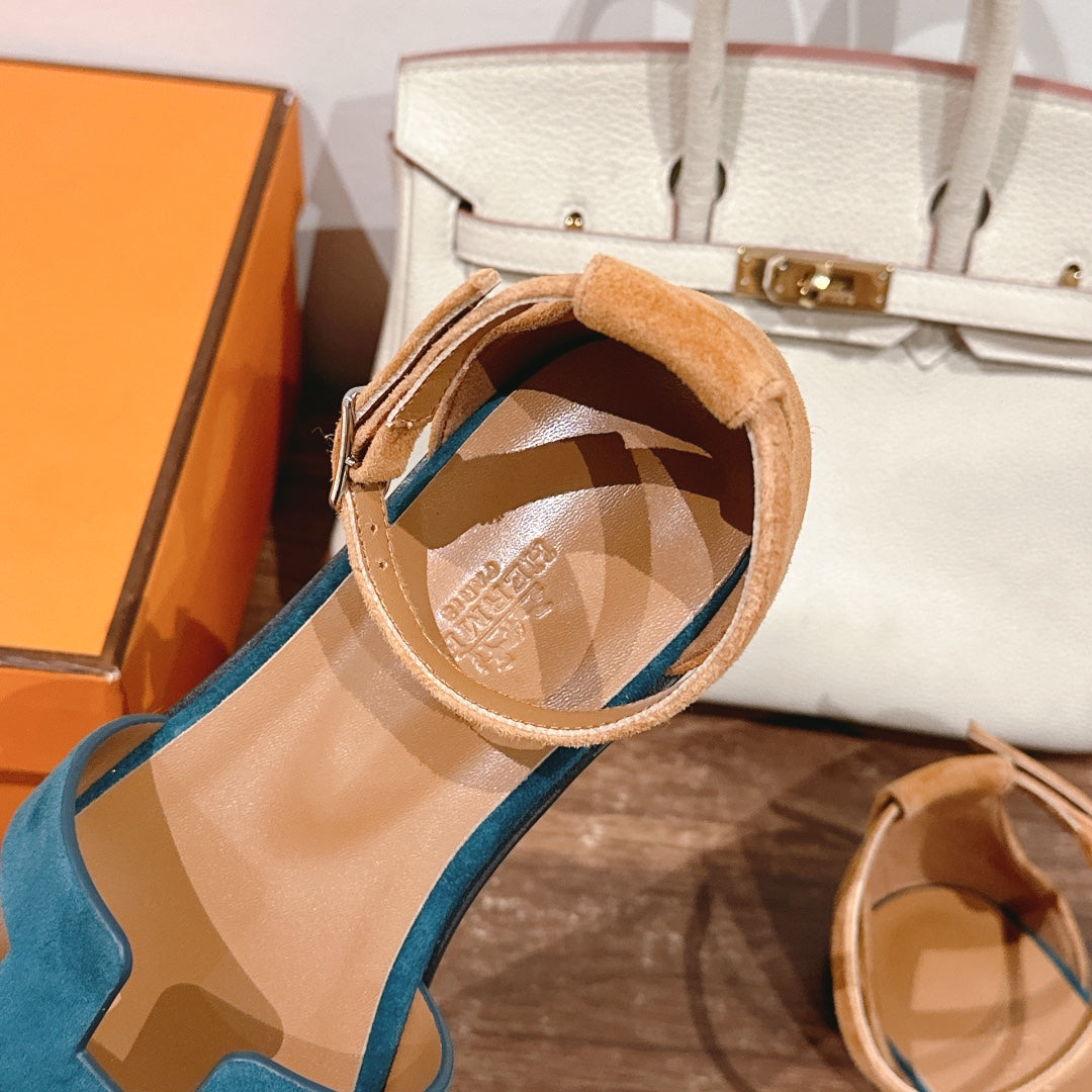 HM Santorini Sandals Teal Cowhide 312582