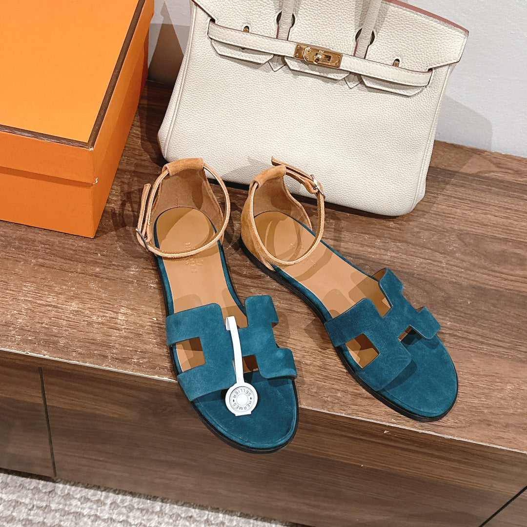 HM Santorini Sandals Teal Cowhide 312582