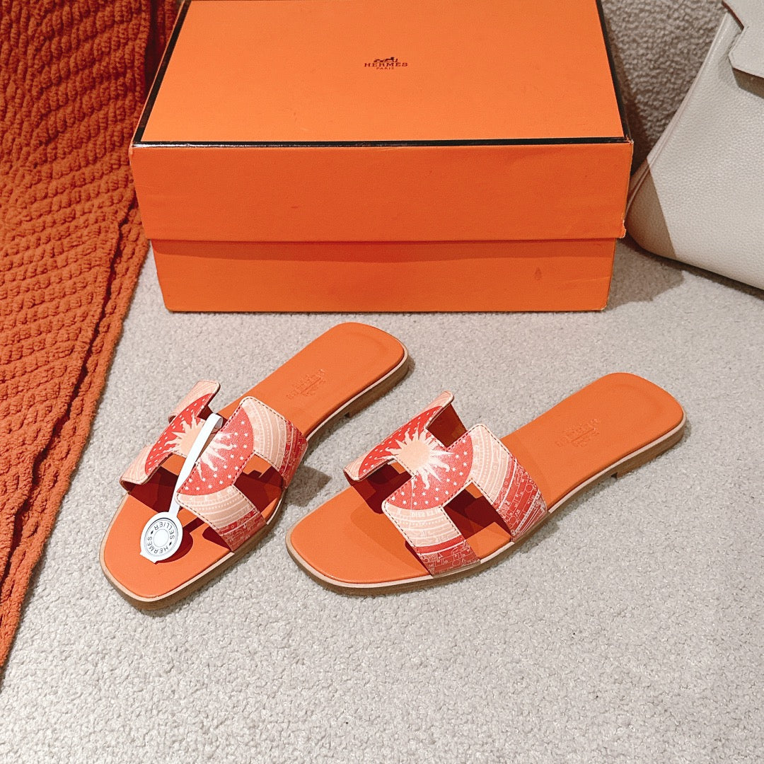 HM 3D Oran Sandals Orange Calfskin 243962