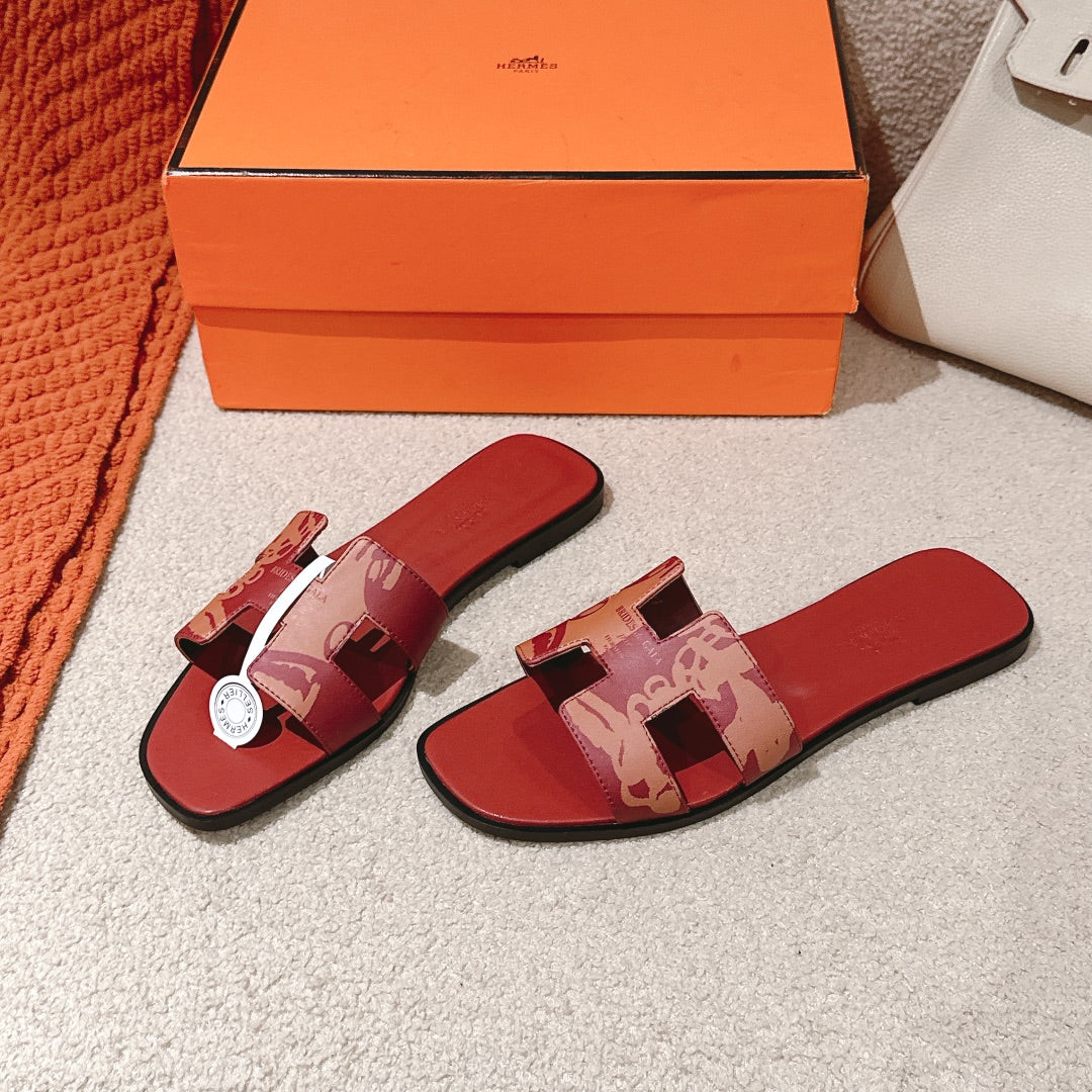 HM 3D Oran Sandals Red Calfskin 243966