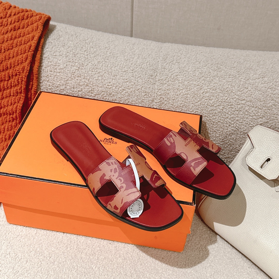 HM 3D Oran Sandals Red Calfskin 243966