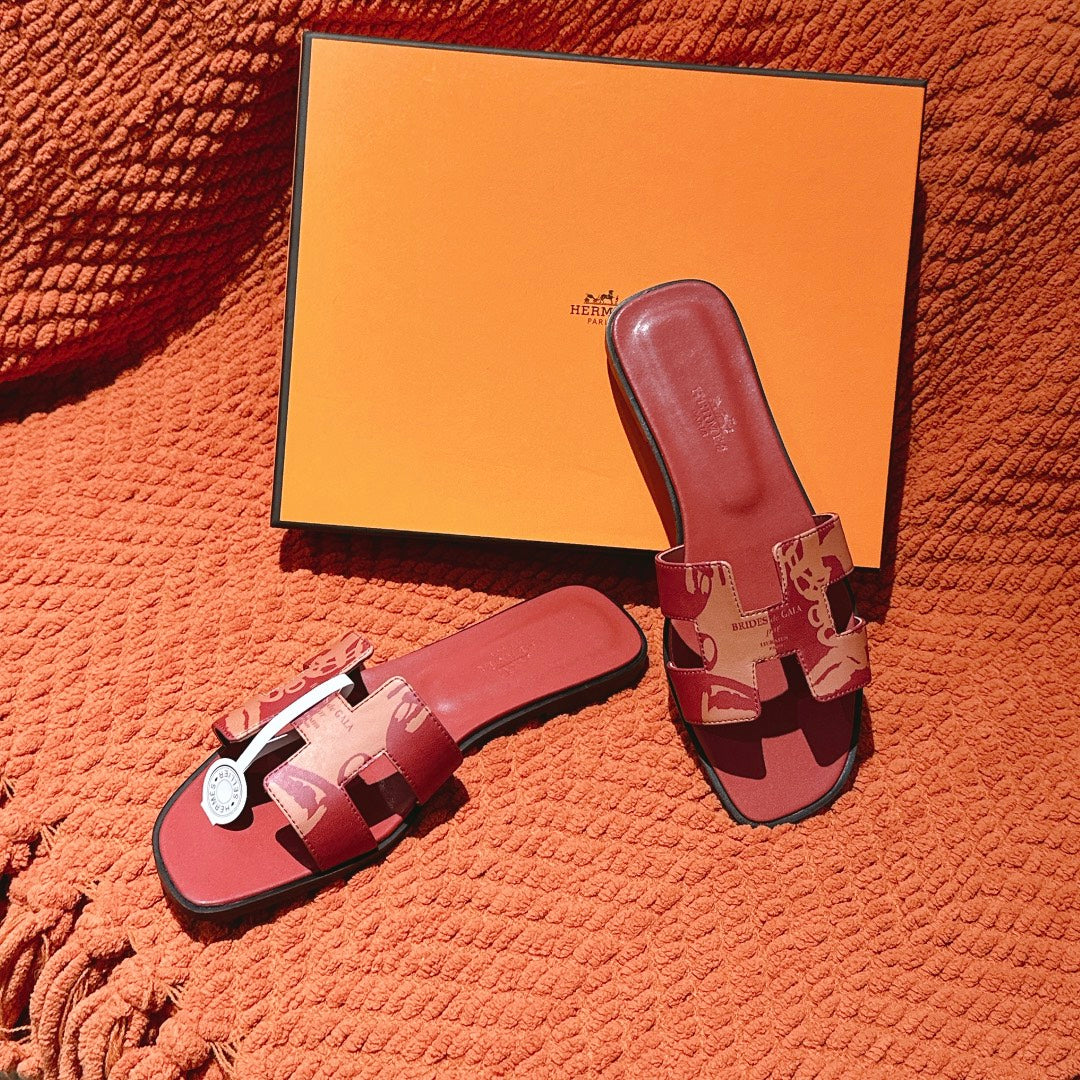 HM 3D Oran Sandals Red Calfskin 243966